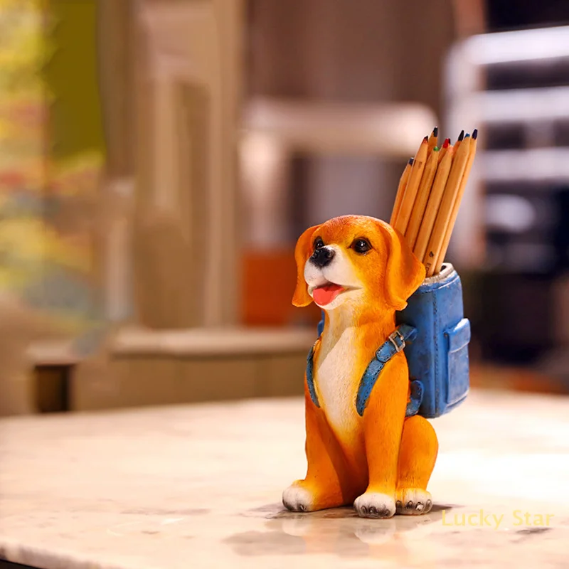 かわいい子犬ペンホルダークリエイティブ文具収納ボックスデスクトップ装飾学生文具用品子供のギフト