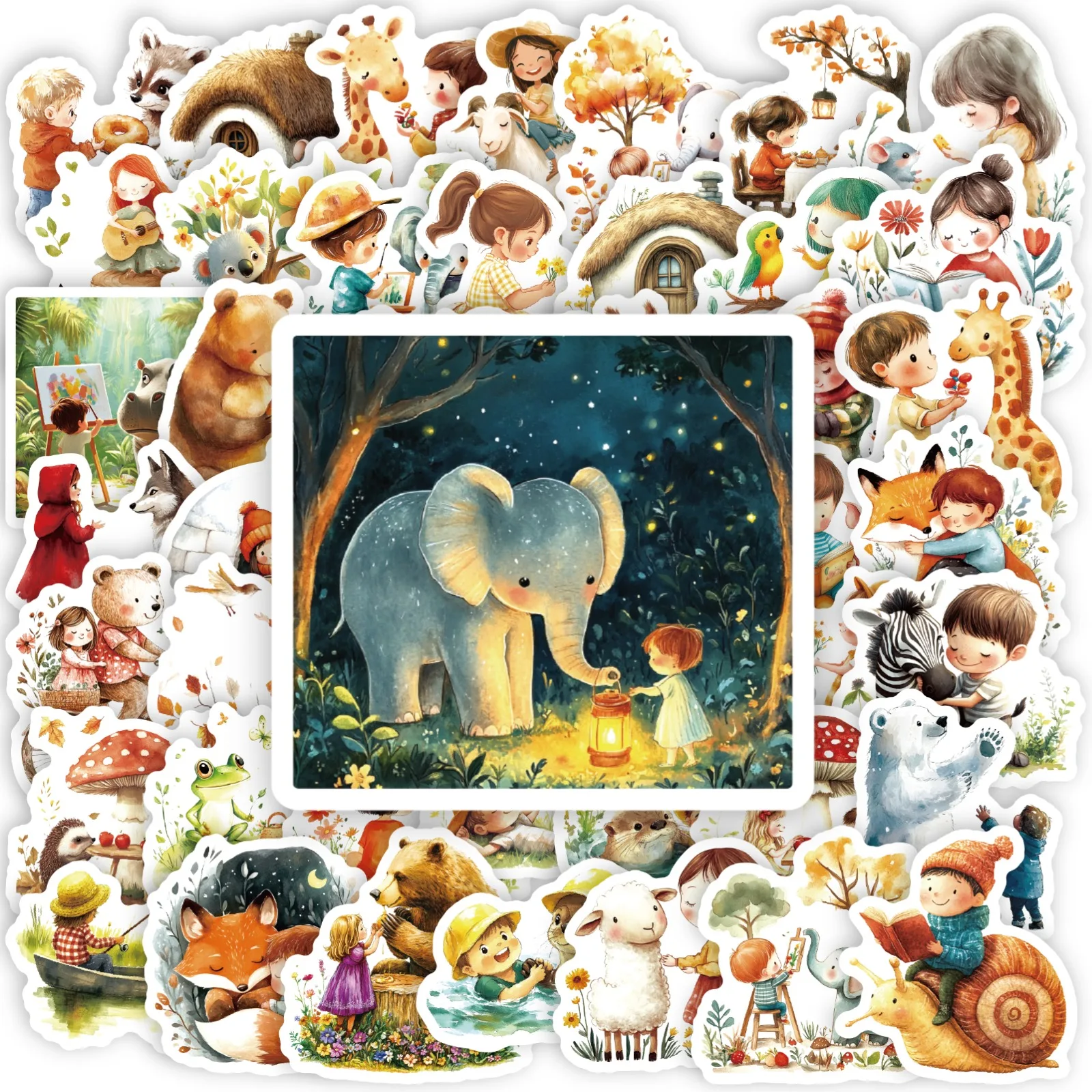 10pcs/280pcs Magical Forest Animal Sticker Pack | Cute Cartoon Waterproof Doodle Decals | Suitcase Laptop Journaling