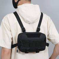Men's Chest Bag Tactical Travel Vest Backpack Fishing Molle Climbing Camping Rucksack with Reflective Strip Sport Cycling Pouch