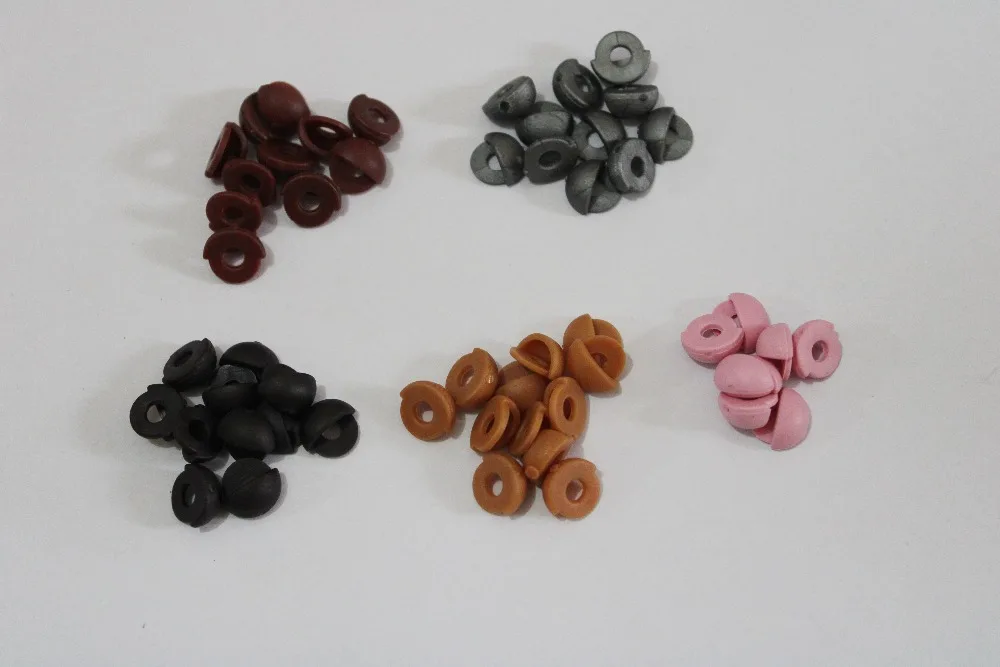 50pcs/lot fit for 10mm toy eyes single toy eyelid for diy doll findings--pink/gray/light coffee/red coffee/dark brown option