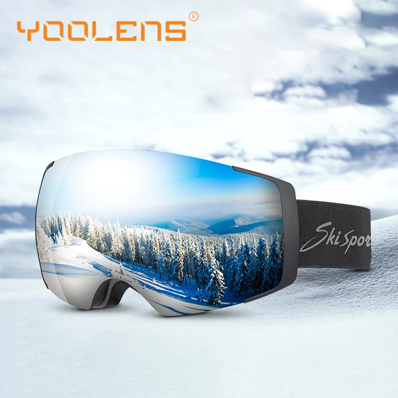 

YOOLENS Outdoor Ski Goggles Frameless UV400 Snow Weather for Men Women Youth Team Anti Fog Scratch Snowboard Glasses TS62