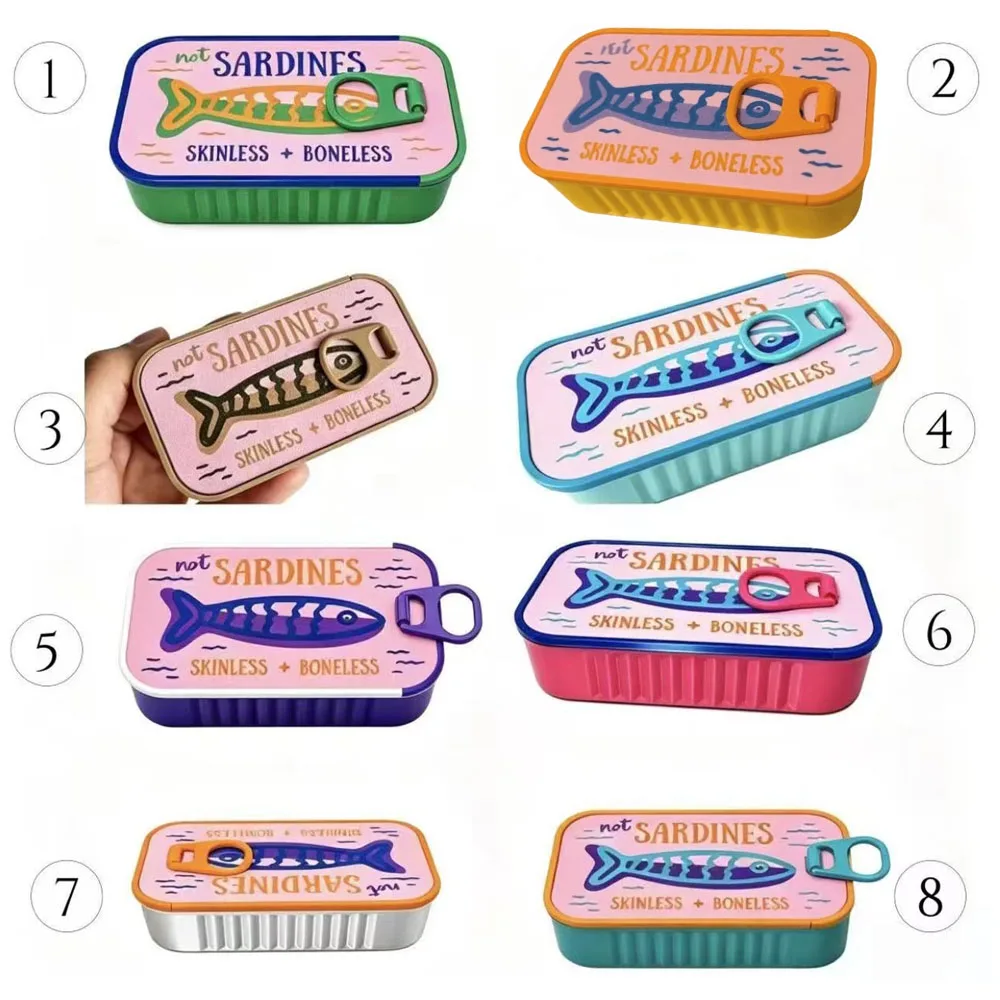 Sardine Tin Jewelry Box 3D Printed Necklace Earring Storage Box Easy Open Lids For Crafts & Packaging Storage
