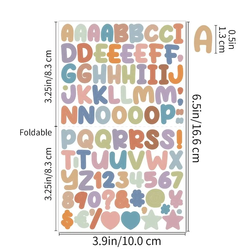 

26 Letter Number Cartoon Letter Sticker Cartoon 0.5 inch Cartoon Initial Alphabet Paster Decoration DIY
