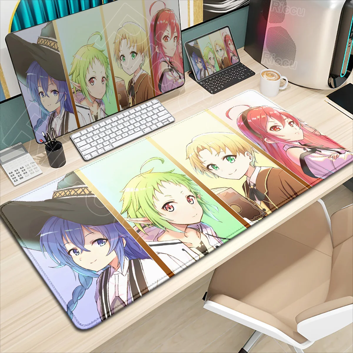 Mushoku Tensei Jobless Reincarnation Anime Mousepad Large Gaming Roxy Mouse Pad PC Laptop XXL Computer Keyboard Tablet Desk Mats