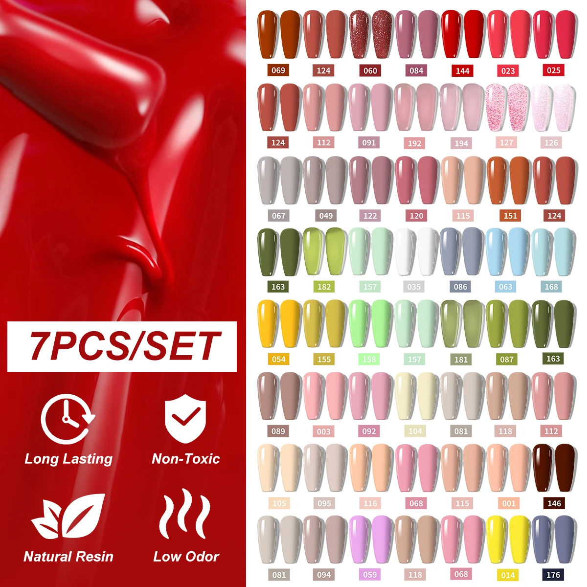 LIMEGIRL 7PCS 매니큐어 젤 키트 네일 아트 DIY 디자인 모든 장식용 UV 젤 오래 지속되는 매니큐어 젤 베르니스 키트