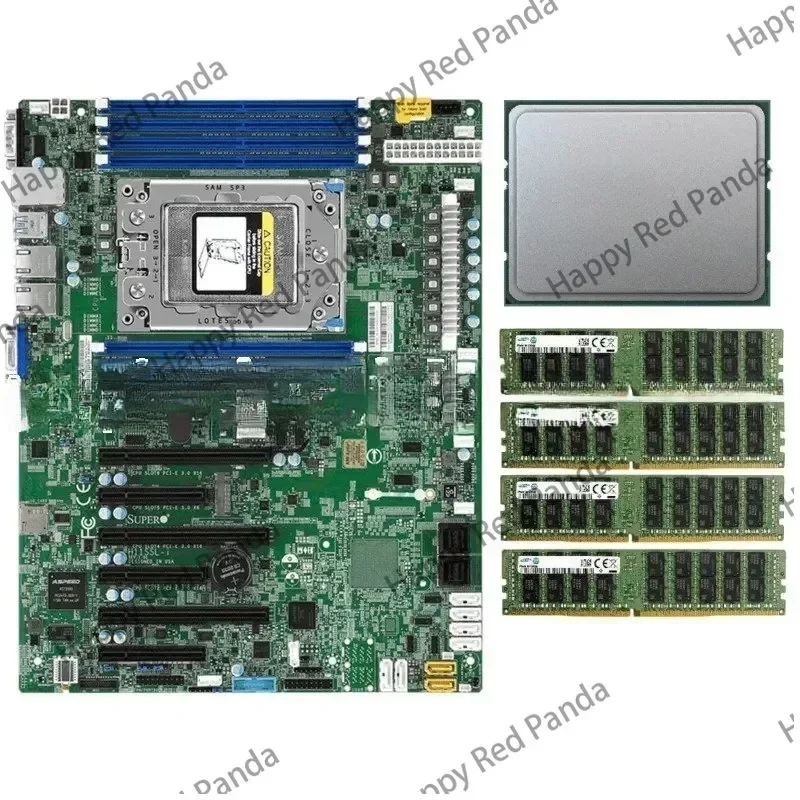 7551P CPU 32 Cores Processor+ Supermicro H11SSL-i Motherboard Server +4x 32GB 2133P RAM