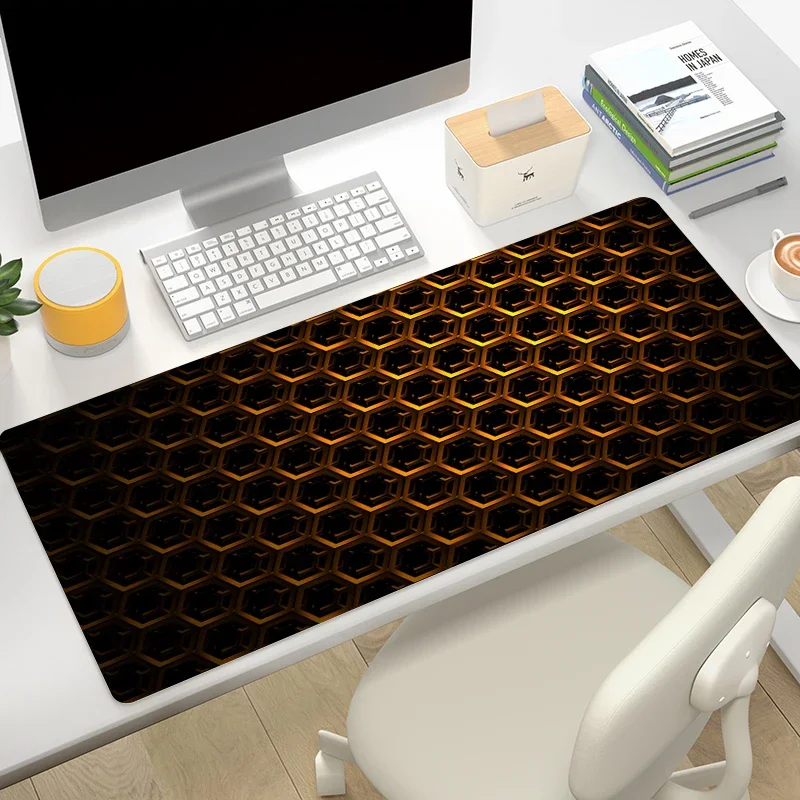 Коврик для мыши в стиле аниме размером 900 × 400, сетчатый коврик для мыши Xxl, Настольный коврик из шестиугольника с темными тенями, коврик для компьютерной и офисной клавиатуры, игровые коврики