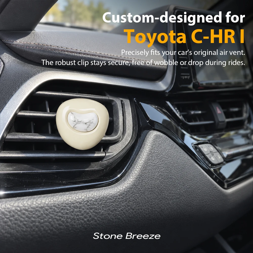 For Toyota C-HR I AX10 16–23 Natural Gemstone Car Air Freshener Vent Clip Luxury Perfume Diffuser Refillable Interior Ornament
