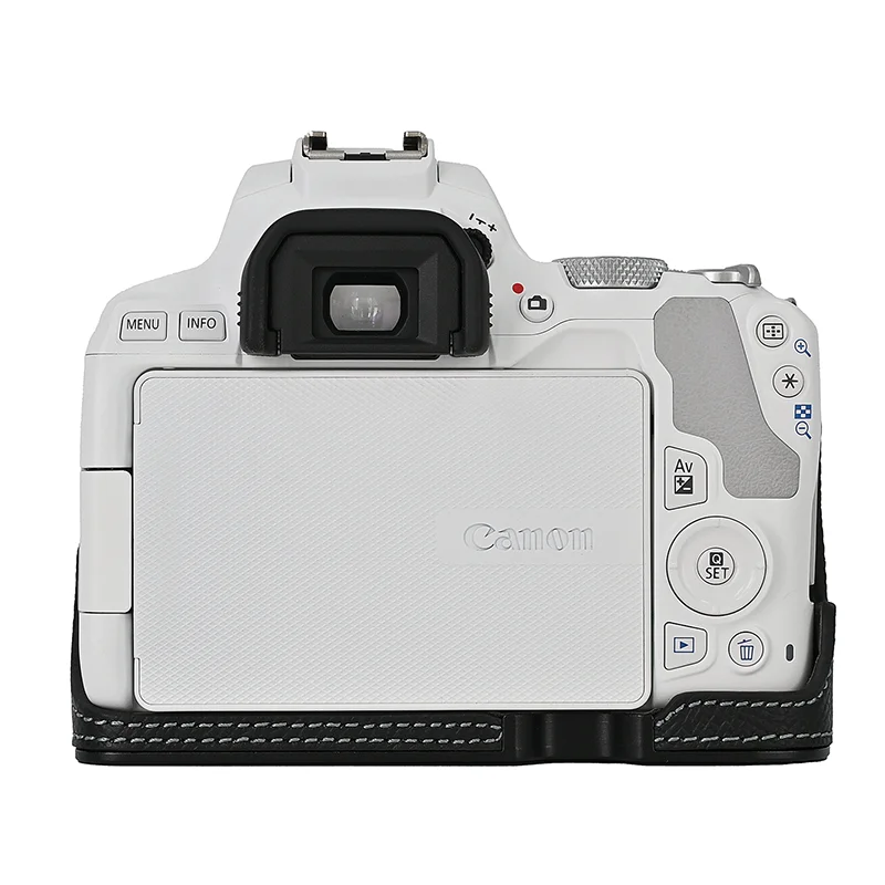 Étui en cuir véritable avec plaque en alliage d'aluminium, sac pour appareil photo, demi-corps de base pour IL EOS 200D 200DII, housse astronomique à ouverture de protection