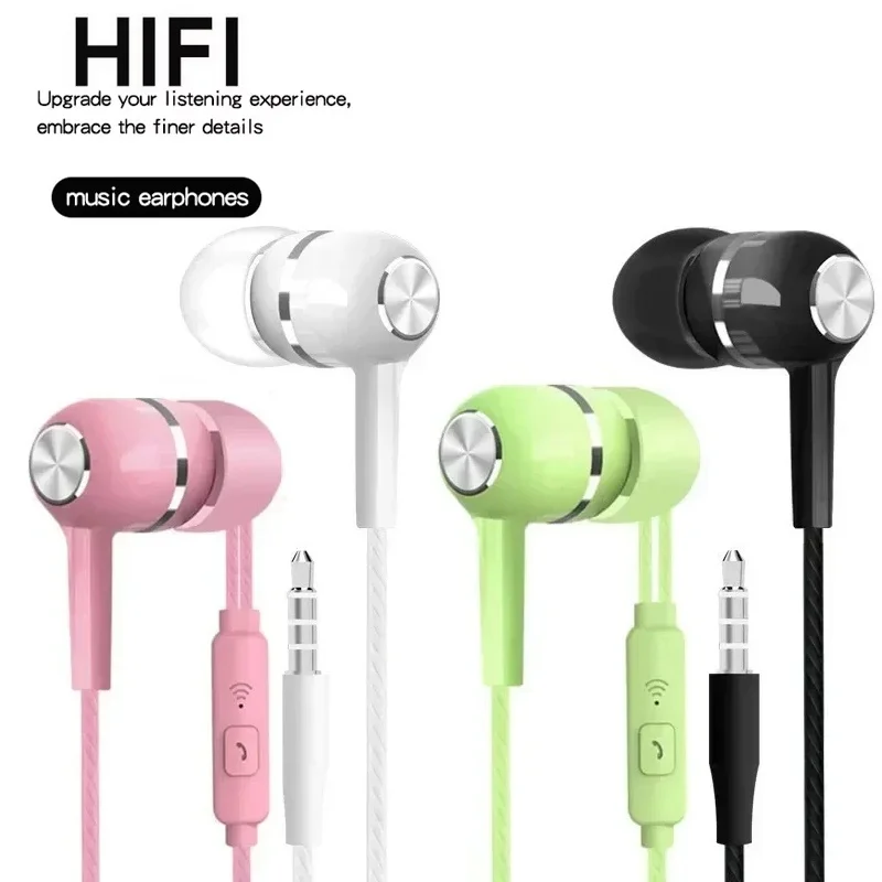 HiFi Stereo Bass Sound Gaming Sport Daily Headset In Ear Headset With Mic For Smartphone PC Laptop Clear Call Music Listening