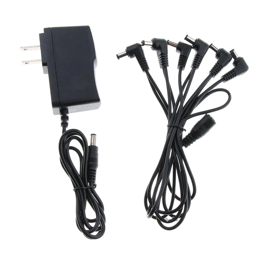 Black 1 to 6 Way Guitar Effects Power Supply Cable for Electric Guitar Bass Parts