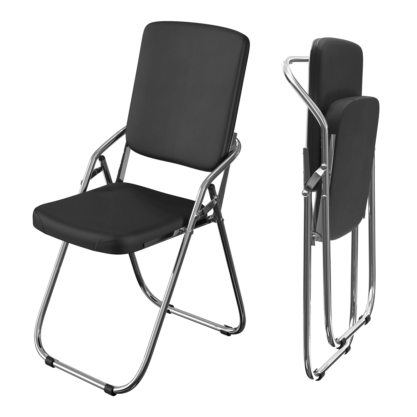 Sillón de jardín, sillón plegable, reposabrazos acolchados de PU, fácil de guardar, adecuado para uso en el hogar y la oficina, antideslizante, portátil