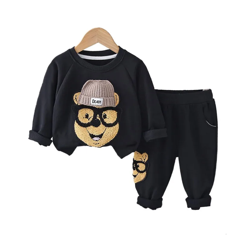 

Kids Sweatsuit Sets 2024 Spring Autumn Baby Boy Clothes 1 To 2 Years Cartoon Long Sleeve Hoodies Tops and Pants for Boys Suit