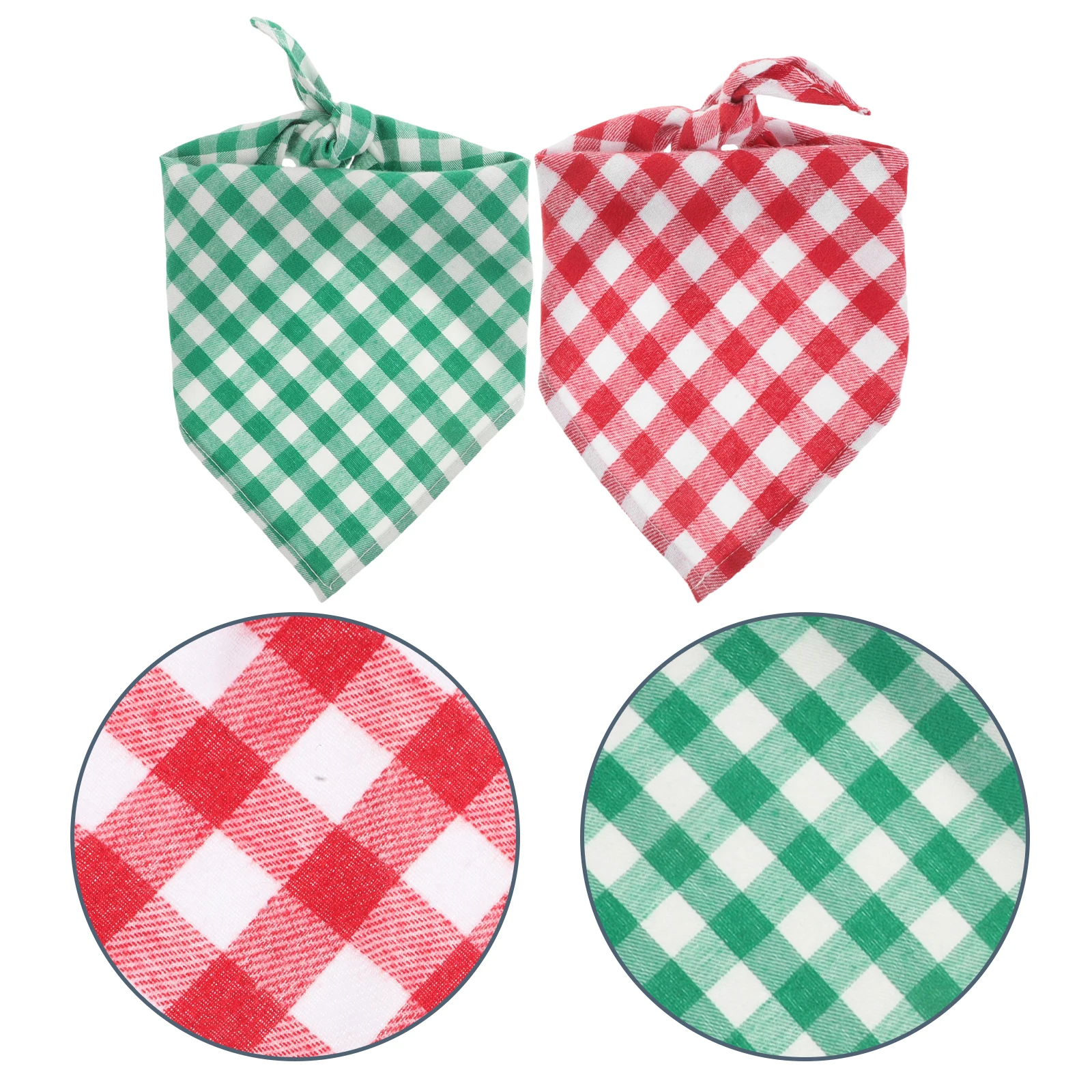 

2pcs Dog Bandanas Plaid Print Pet Triangle Scarf Bib Puppy Cats Small Medium Large Adjustable Drool Absorbent Comfortable