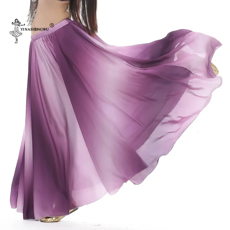 

Women Belly Dance Costume Gradient Color Skirt Bellydance Performance Clothing Big Swing Skirt India Gypsy Skirt Dancewear