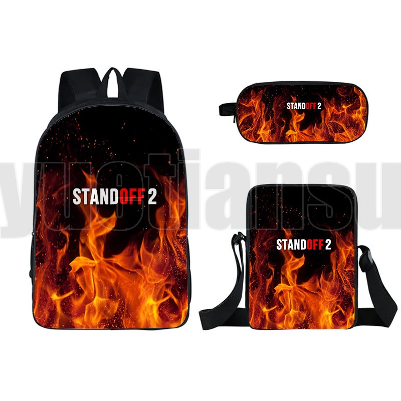 3 Pcs/Set 3D Print Standoff 2 Backpacks Boys Girls Shooting War Game School Bags Men Travel Bags Teens Bag Laptop Book Bag NEW