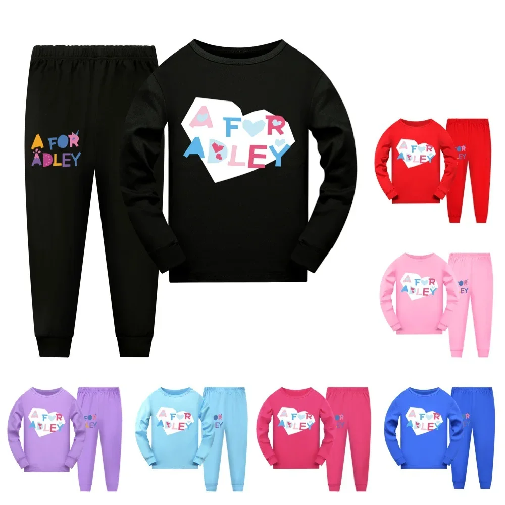 

Anime A FOR ADLEY Costume Kids Cartoon Pajamas Baby Girls Long Sleeve T-Shirt Tops Pants 2pcs Set Teenager Boys Casaul Sleepwear