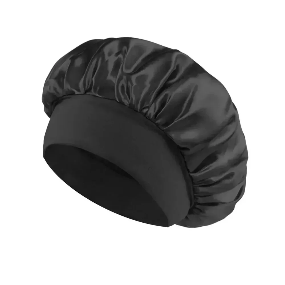 1Pcs Large Satin Hair Bonnet Soft Silk Lined Sleep Cap, Reusable Hair Wrap Shower Hat for Long Hair Women Househo Care Accessory