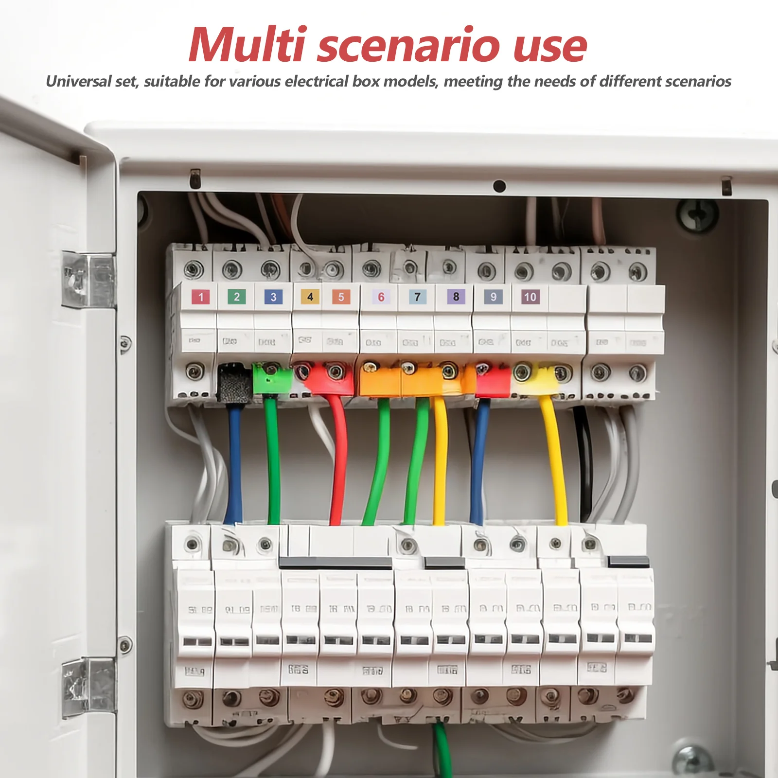 

Colorful Electrical Box Labels Sticker Set Waterproof PVC Material for Circuit Panel Identification Breaker Box Organization