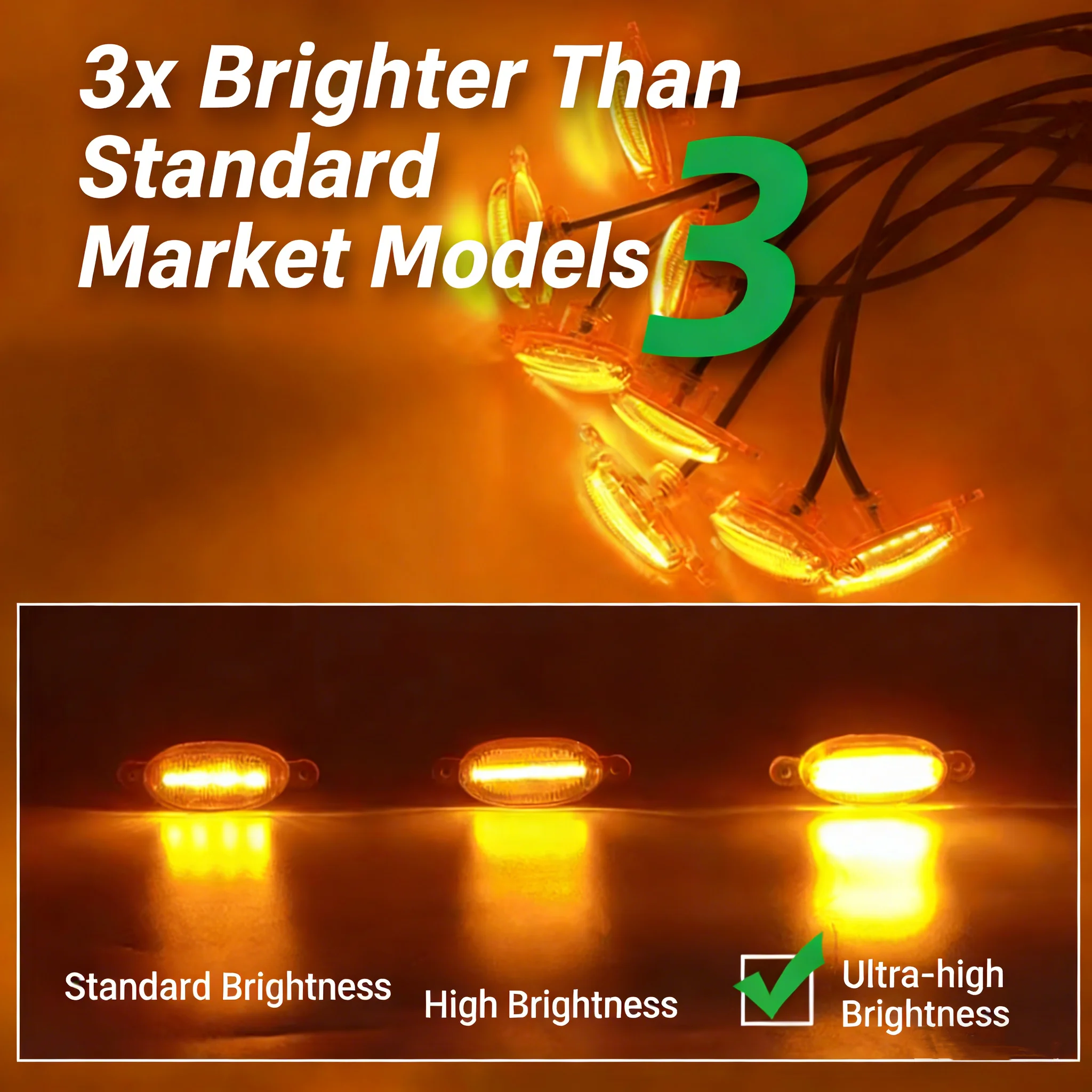 4Pcs 6Pcs Front Grille LED Lights For Toyota Land Cruiser Prado 150 120 Amber DRL Daytime Running Warning Grill Lamps view 6