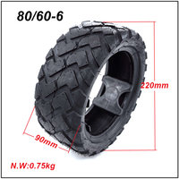 80/60-6 Tyre Wear-Resistant Off-Road Tubeless Tire for Curuss R10 FLJ C11/T11 Electric Scooter Pneumatic Wheels