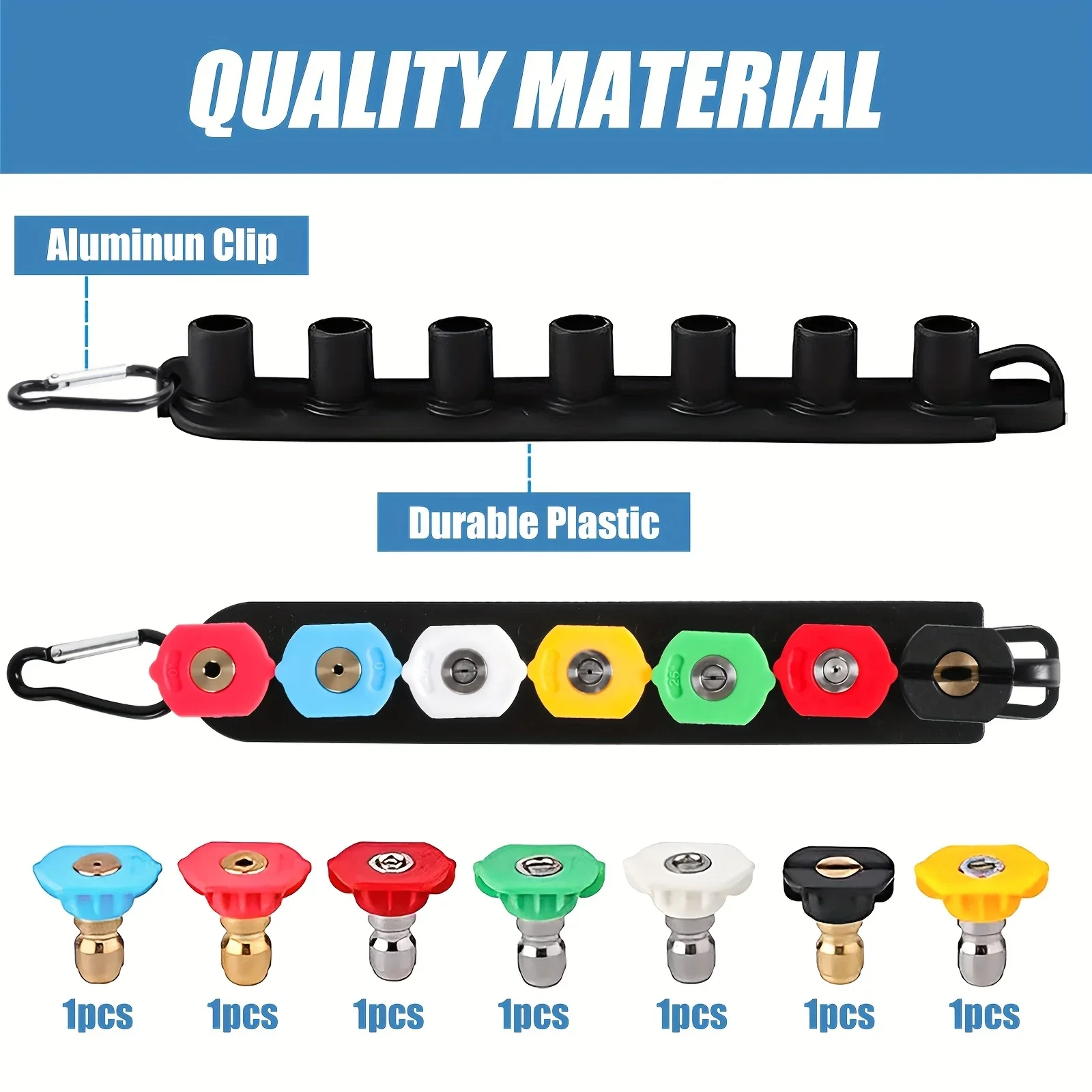 Pressure Washer Tips, Set of 7 Pressure Washer Nozzle Tips with Nozzle Holder, Multi-Degree 4000 PSI for Various Cleaning Tasks image 4