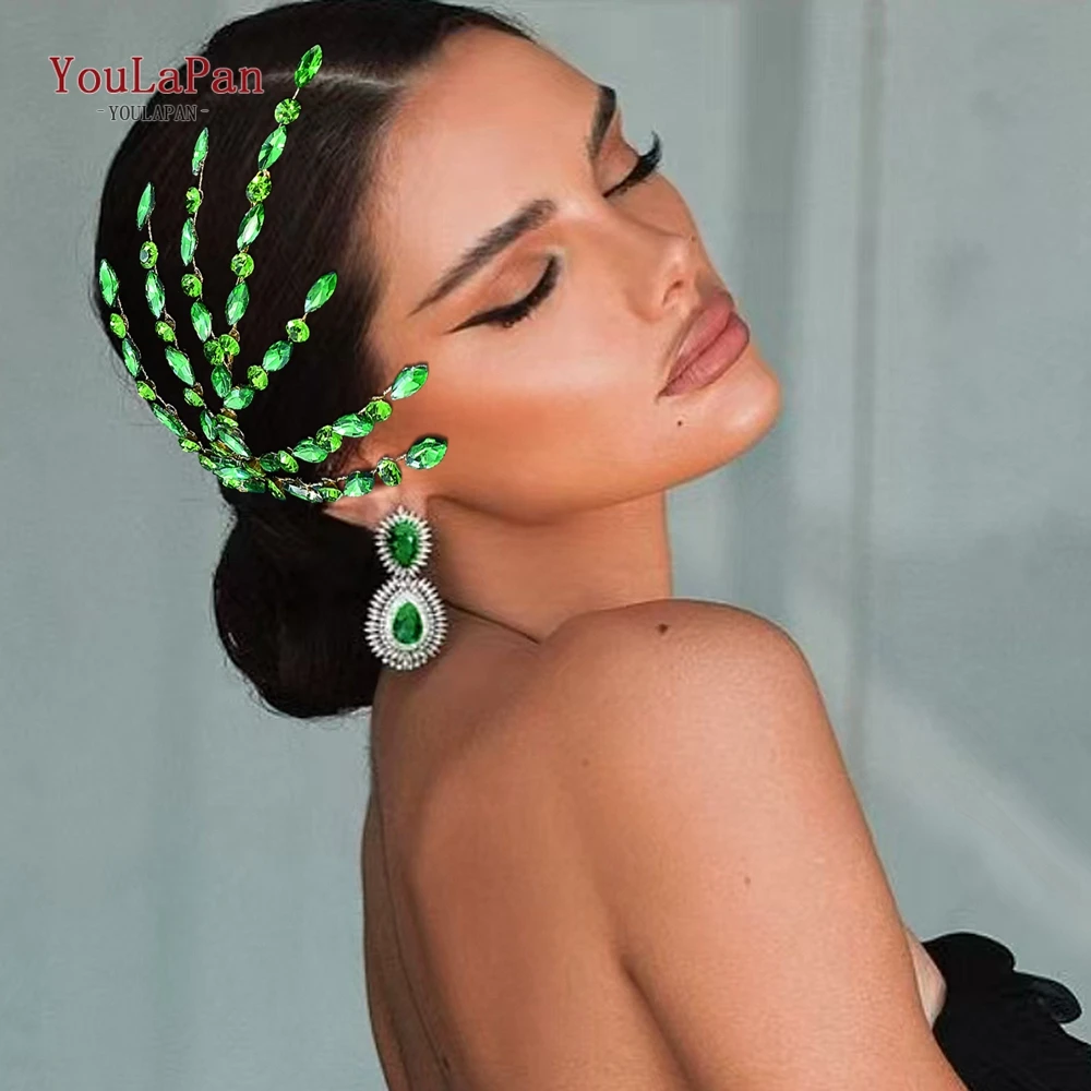 

TOPQUEEN Colorful Rhinestone Headwear Bride Wedding Headpiece Bridesmaid Hair Accessories Handmade Headband Shiny Hairwear HP902
