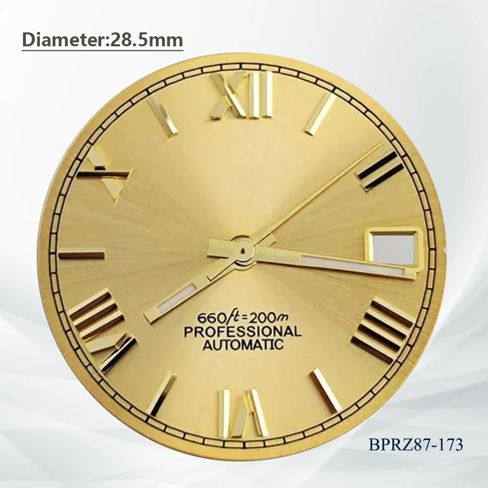 28.5mm デイトジャスト グリーンローマ数字 ブルーブラックシルバーのロゴ文字盤 NH35自動巻きムーブメント 日付 29mmのロゴ ブルーローマ数字