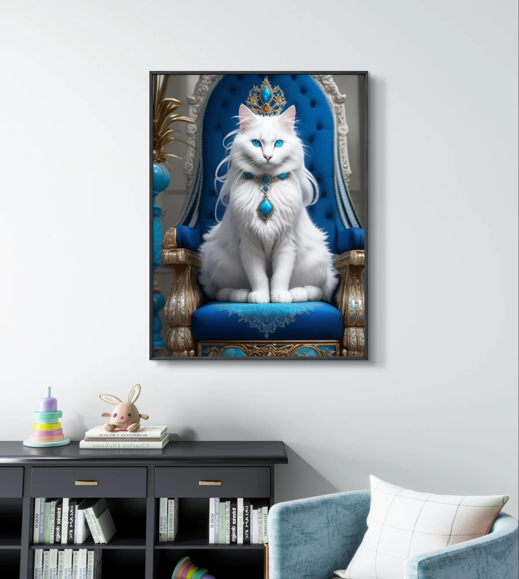 White Cat And Flowers AB Diamond Art Painted Persian Cat Diamond Embroidery Cross Stitch Cute Pet Home Wall Decoration Hand Gift