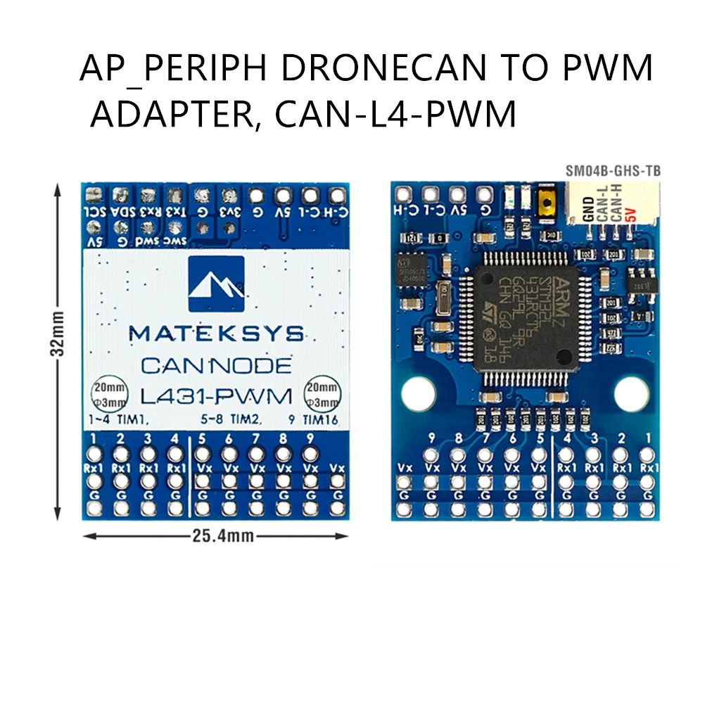 MATEK CAN-L4-PWM AP_PERIPH DRONECAN TO PWM ADAPTER ArudPilot Turn PWM Servos Into CAN Servos DShot Capable ESCs Into CAN ESC