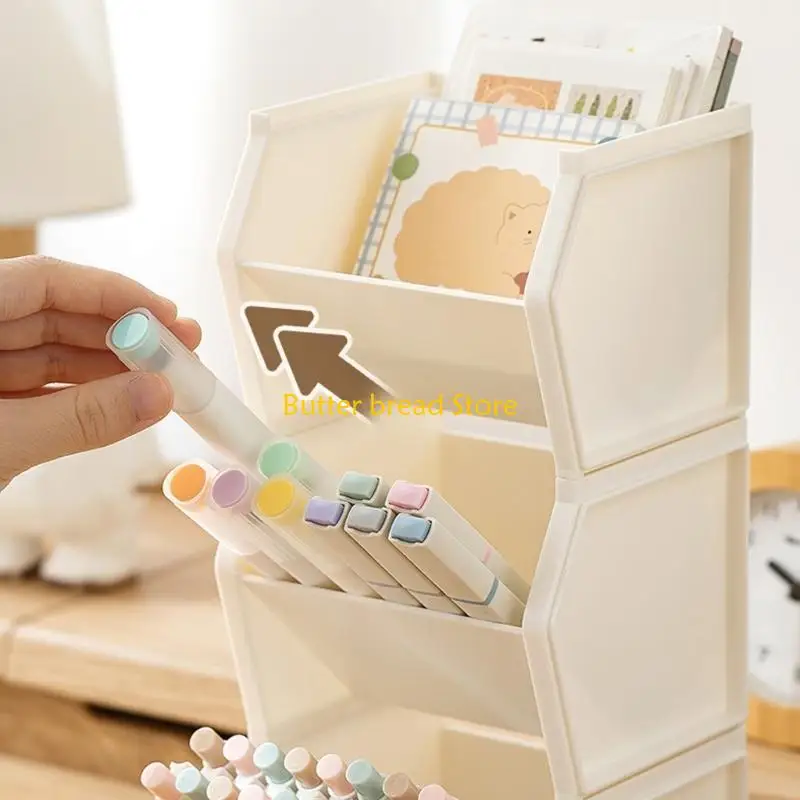 W89C Stackable Pen Holder Desk Organisers Practical Brush Container Pencil Holder