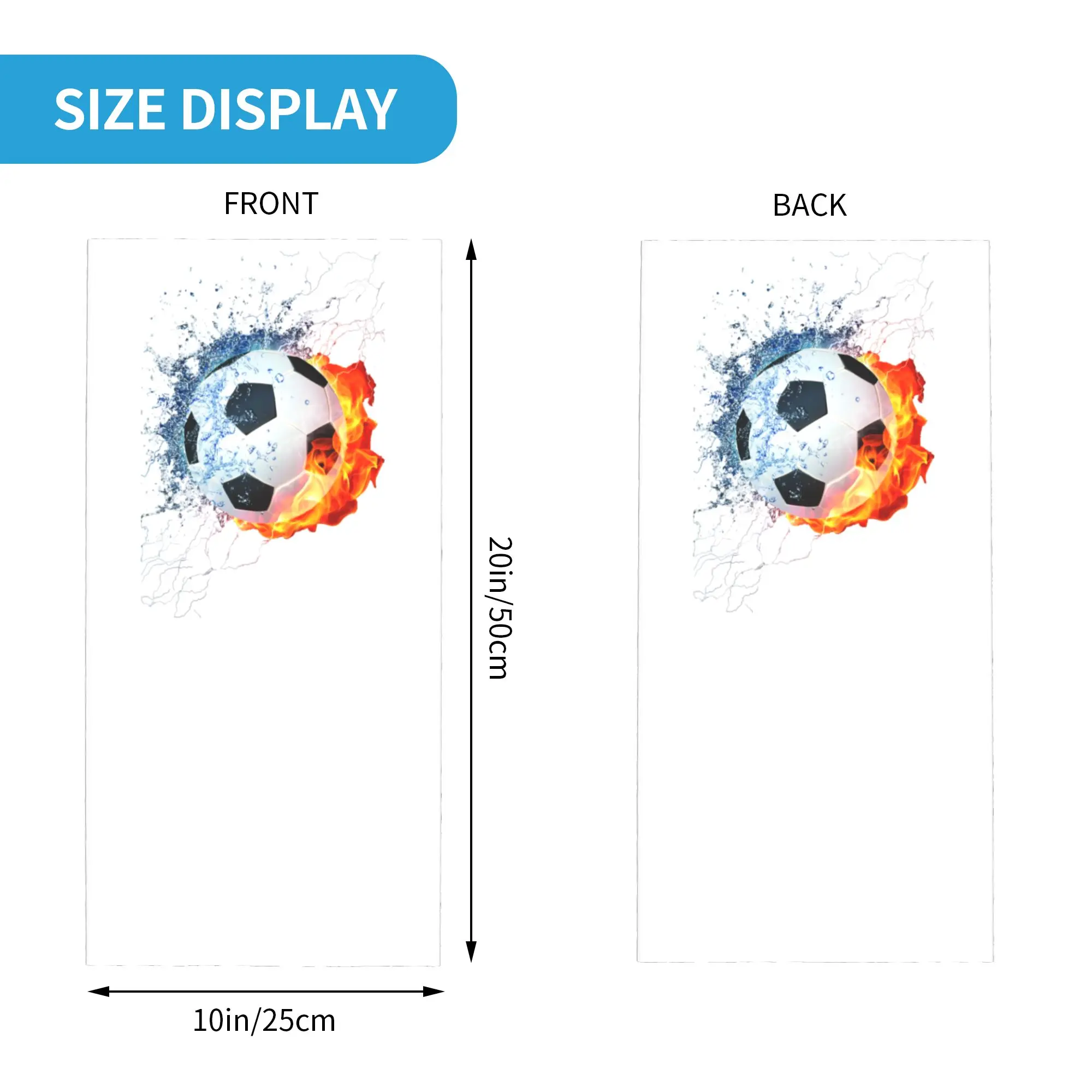 Custom Fire Football Pattern Winter Headband Neck Warmer Women Men Ski Hunting Tube Scarf Soccer Ball Face Bandana Gaiter