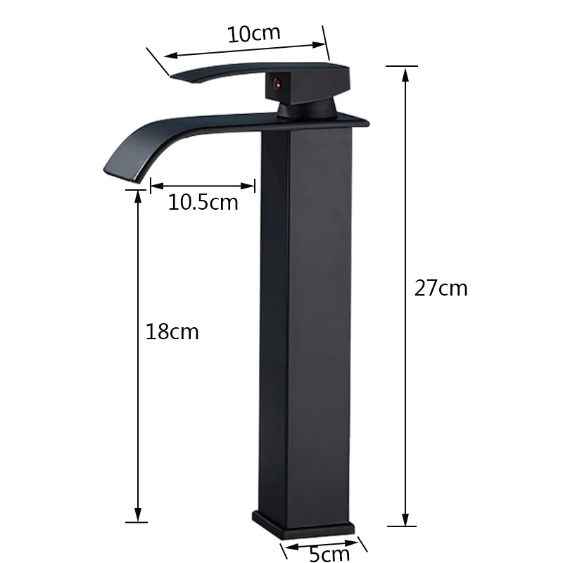 Matt black basin faucet single lever mixer hot and cold water basin crane tap bathroom washbasin sink waterfall mixer tap