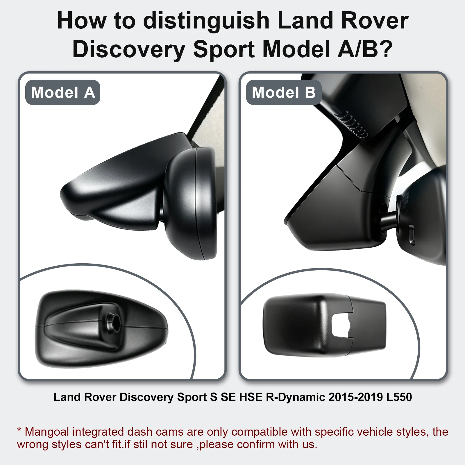 Mangoal 4K Dash Cam GPS WiFi & APP Plug and Play For Land Roverr Discovery Sport  S SE HSE R-Dynamic Dash Car Camera 2015-2026