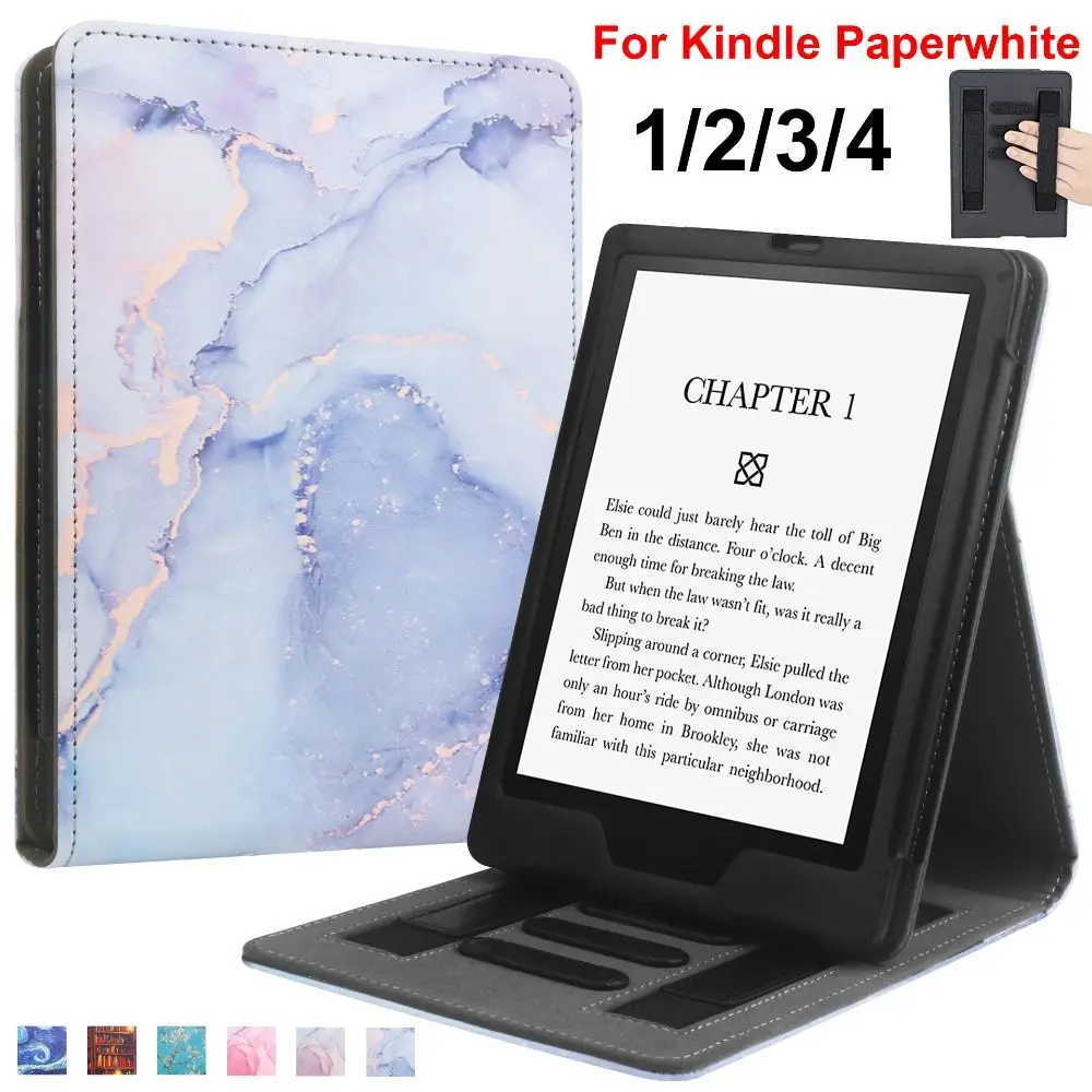 Dual Hand Strap e-Reader Stand Case Auto Wake/Sleep 6 inch Funda Universal Shockproof for Kindle Paperwhite 1/2/3/4