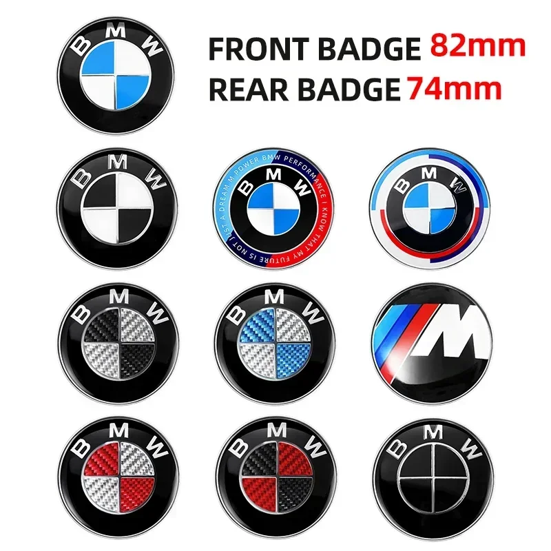 82mm 74mm rear boot badges front hood trunk Emblem logo 50th Anniversary Edition for bmw F10 F20 E46 E43 E63 E64 E90 E94 X5 X6