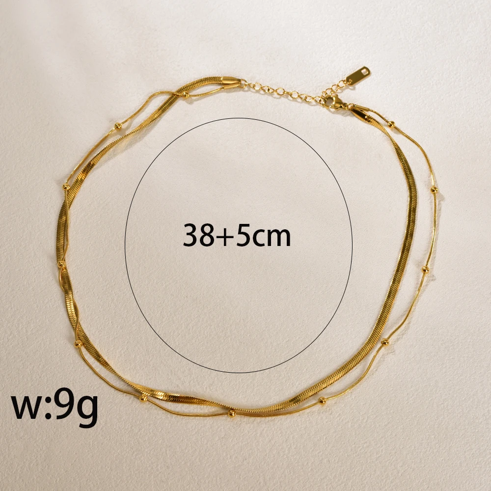 L68 Luxury Gold Plated Multi-layer Beads Necklace 6