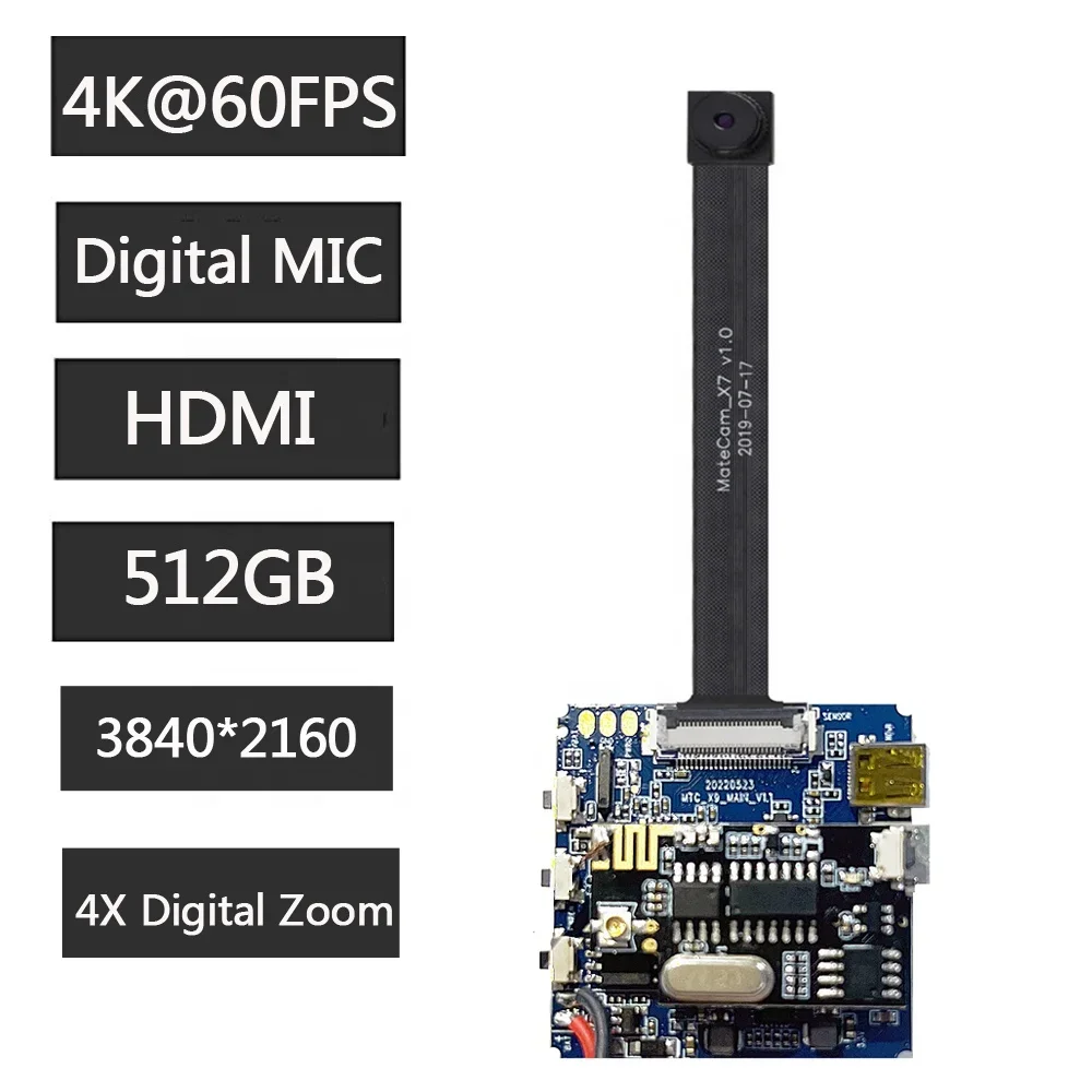 IMX258 4K 60FPS WiFi P2P Mini Camera 14MP Motion Detection Zoom Matecam X9 Digital Lens Module DIY Cam Recorder