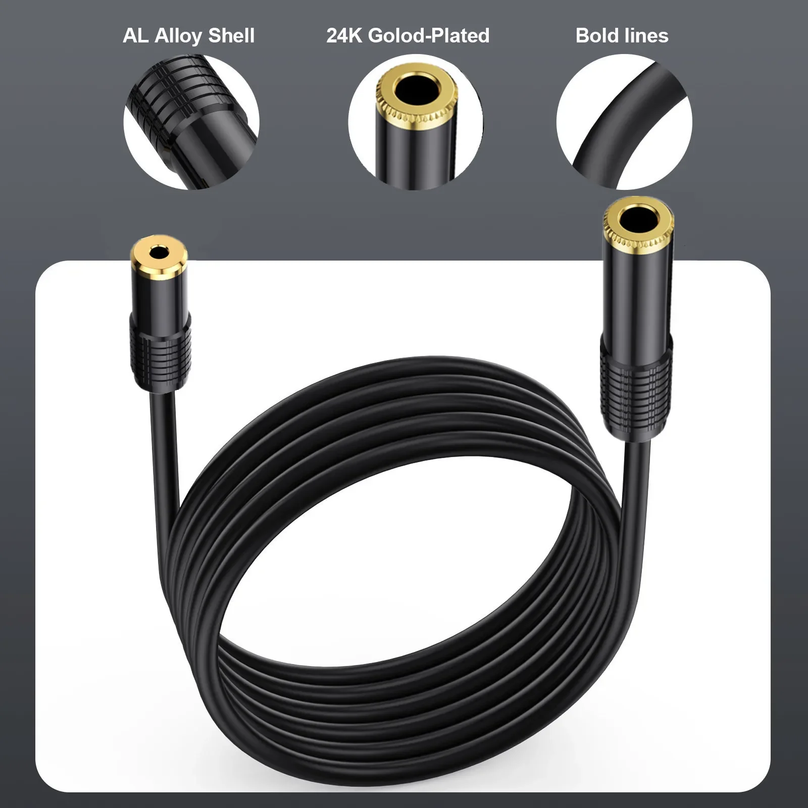 6.35mm Female to 3.5mmFemale TRS Bidirectional Stereo Audio Cable Jack  for Guitar, iPod, Laptop, Home Theater Devices