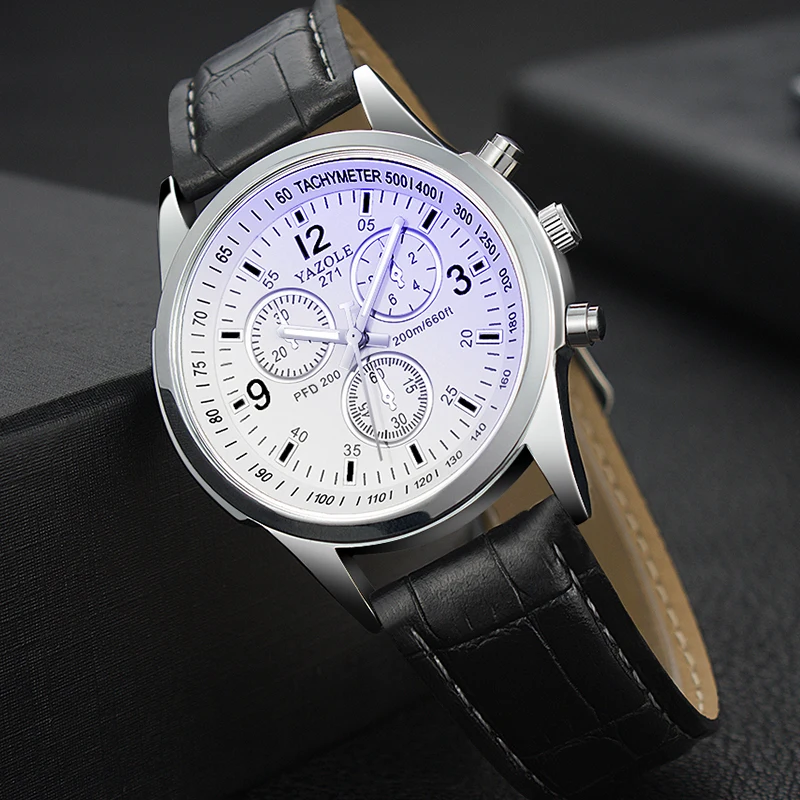 Top Luxury Brand YAZOLE Men Watches Sport Luminous Mens Quartz Watches Military Casual Leather Wristwatch Clock Men reloj hombre