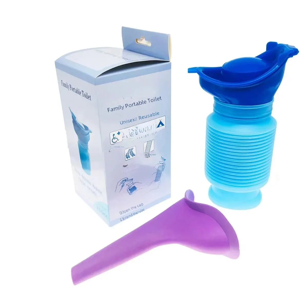 1set Urinoir De Voiture Urinoir Seau En Plein Air D'urgence D'urinoir Voyage Portable Rétractable Camping Toilette Urine Fuite