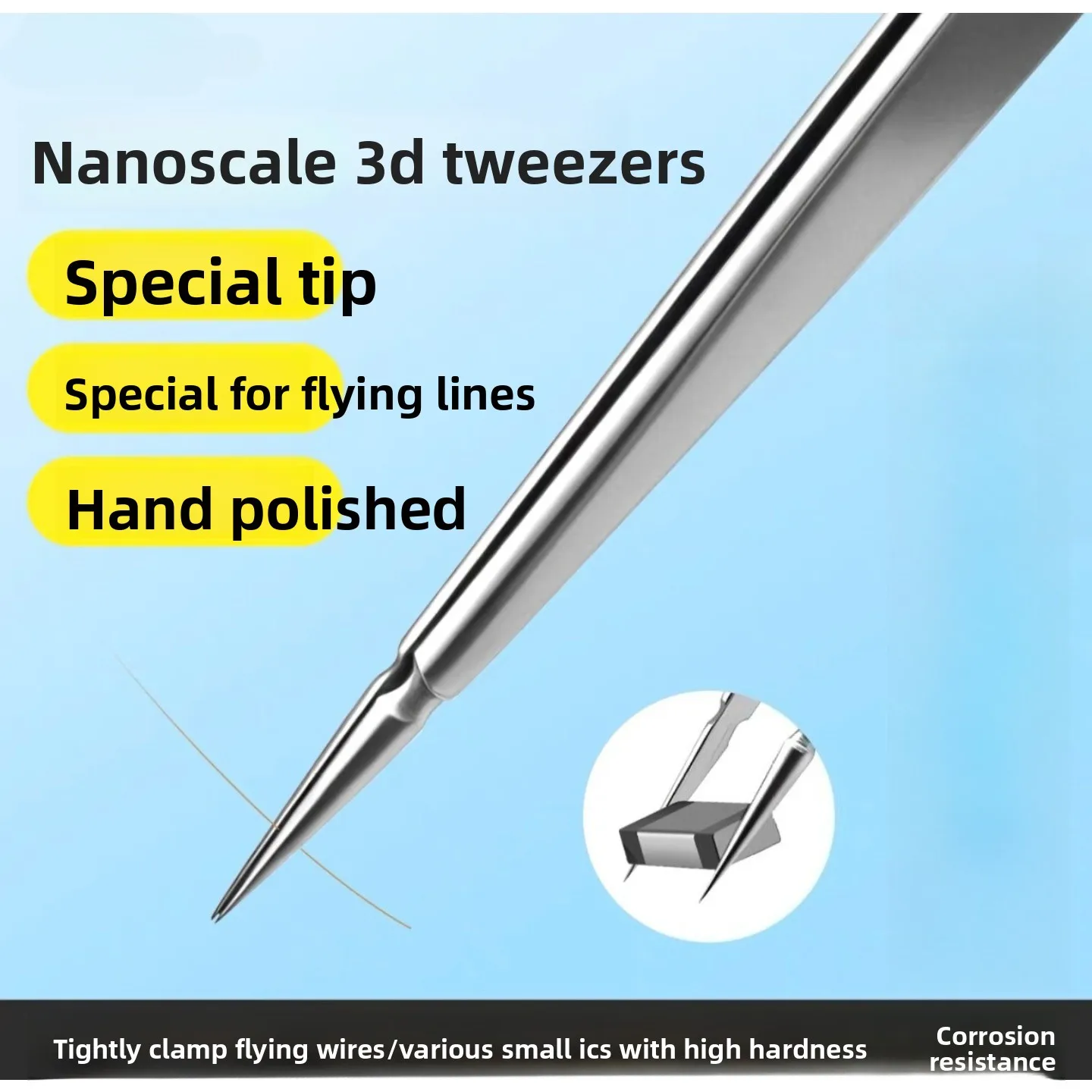 Original JZD High Precision Stainless Steel Tweezers Laboratory Clamp Non Magnetic Hardened Pointed End Cell Phone Repair Tool