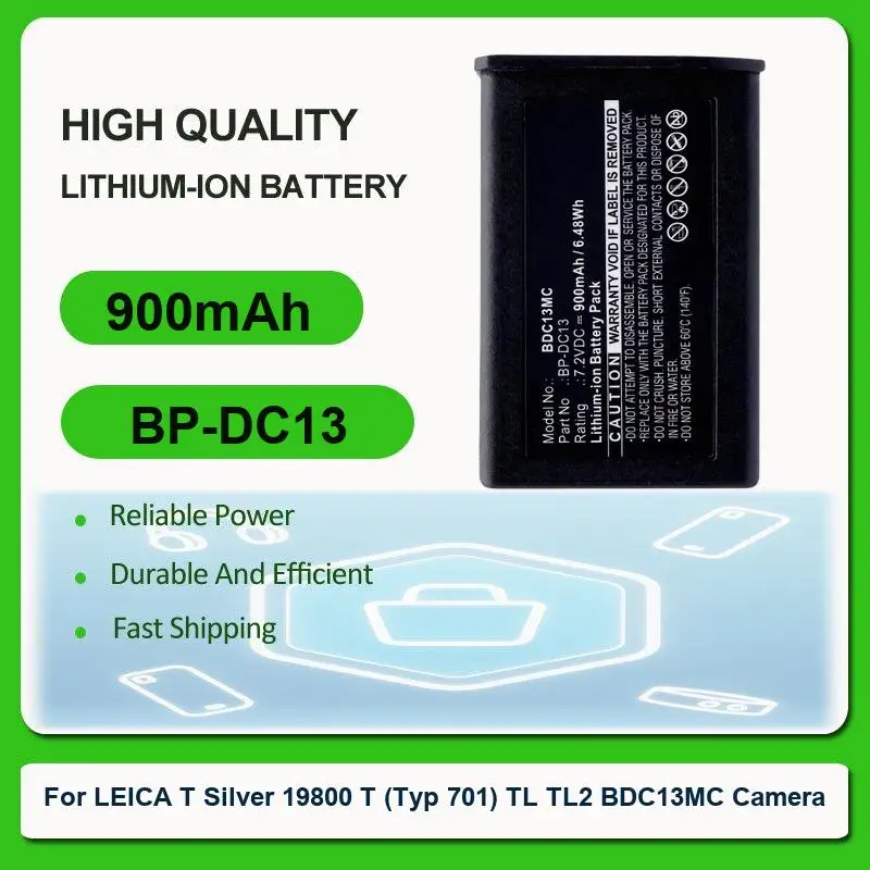Battery For LEICA T Silver 19800 (Typ 701) TL TL2 BDC13MC Camera M8.2 M9 M9-P MM ME M-E 14464 Lumix DMC-L1 DMC-LC40 DMC-LC5