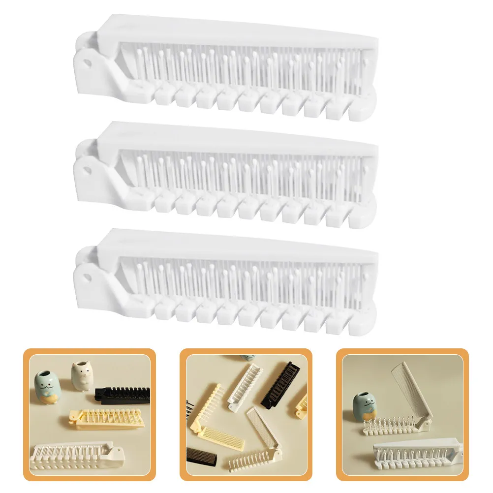 

3Pcs Portable Anti-Static Hair Comb Foldable Travel Brush Detangle Curly Straight Hair Mini Folding Pocket Brush for Women Men