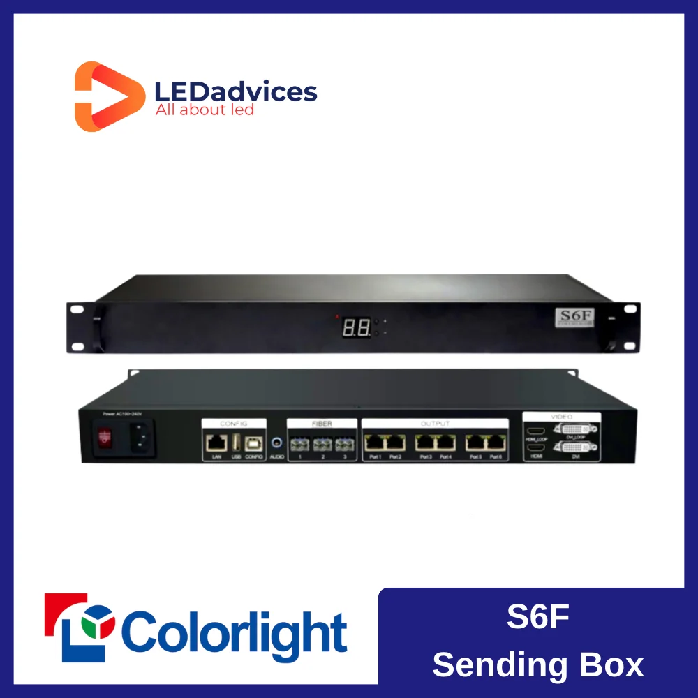 

Colorlight S6F LED Screen Controller Sending Box With 6 Ports DVI&HDMI HD Signal Input and Loop Output Big LED Display S4 S2