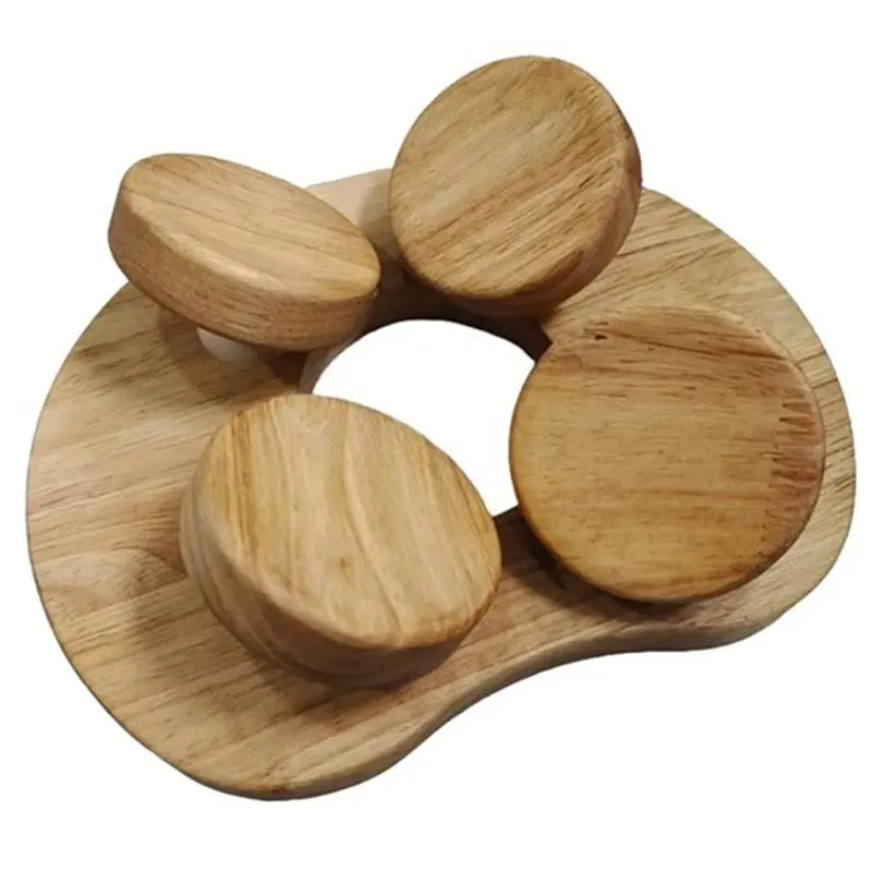 

ABKO-Smooth Waterproofed Moisture-Resistant Wooden Pillow Backrest For Dry Steam Room Sauna Natural Solid Wood