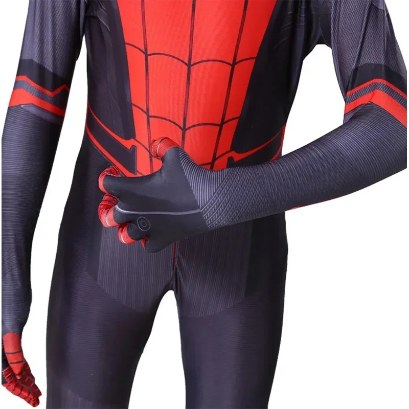 New Miles Morales Far From Home Spiderman Cosplay Costume 3D Style Zentai Superhero Bodysuit Spandex Suit for Kids