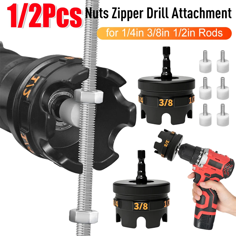 Metal Nut Zipper Drill Attachment For Fast Nut And Bolt Removal, Nut Remover Bolt Extractor Tool For Conduit Racks Socket Wrench