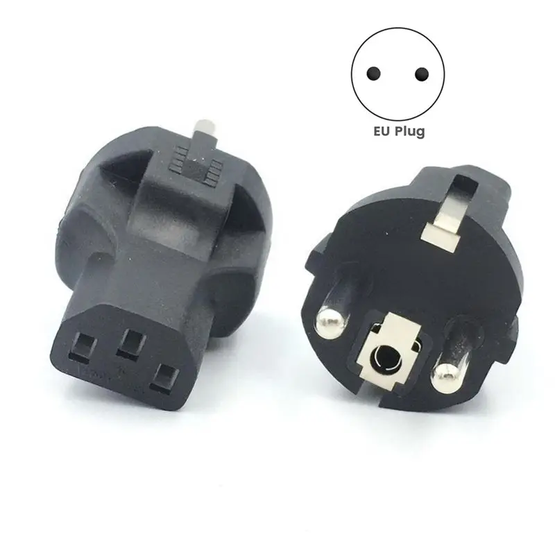 LXYB18B EU To C13 Conversion Plug Adapter EU 2 Pin To PDU/UPS Conversion Plug 10A250V European Pround 2 Pins 4.8Mm EU Plug