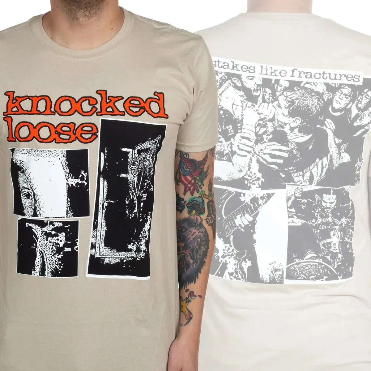 Knocked Loose Unisex T‑Shirt,grunge Scene Artwork and Lyric Slogan Double‑sided Print,classic Hardcore Band Merch Fan Col